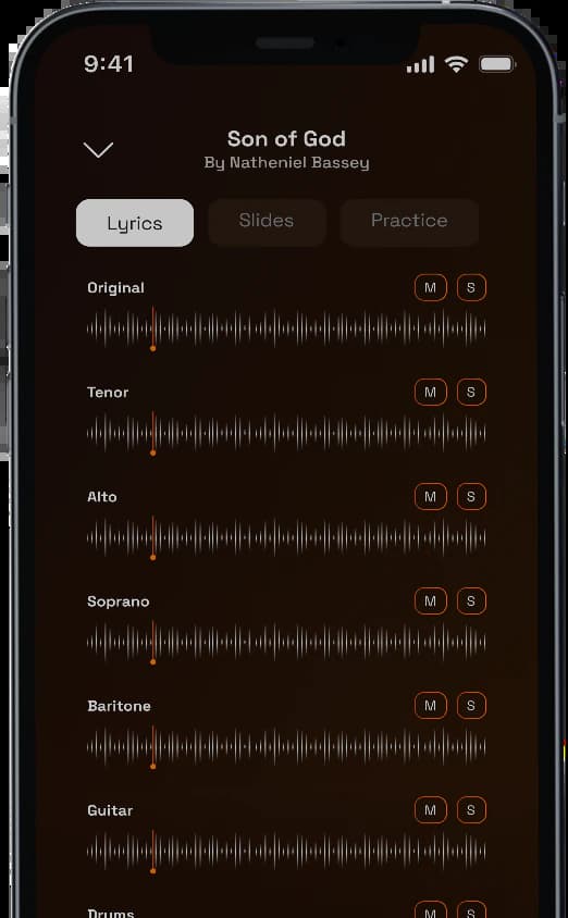 VocalCentric mobile rehearsal view
